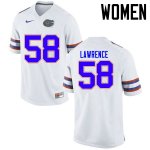 Women's Florida Gators #58 Jahim Lawrence NCAA Nike White Authentic Stitched College Football Jersey SWU5862DU